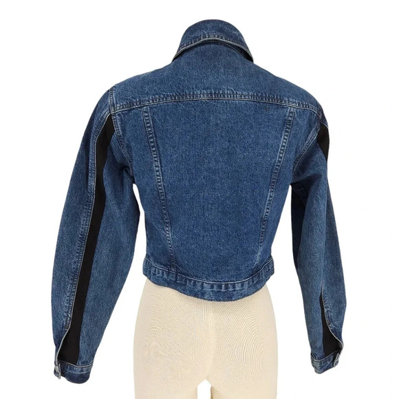 Vintage Guess Jeans Dark Wash Denim Jacket Long Sleeve Button Up Cropped - Picture 4 of 7